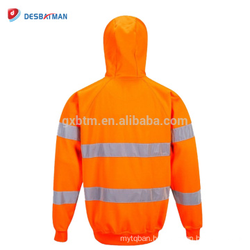 Durable and Versatile Hi Vis Hooded Sweatshirt Class 3 Reflective Safety Work Shirt Hoodies Outdoor